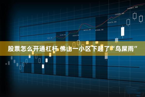 股票怎么开通杠杆 佛山一小区下起了“鸟屎雨”